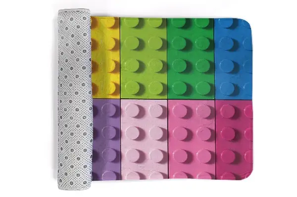 Matta Färgade klossar liknande LEGO