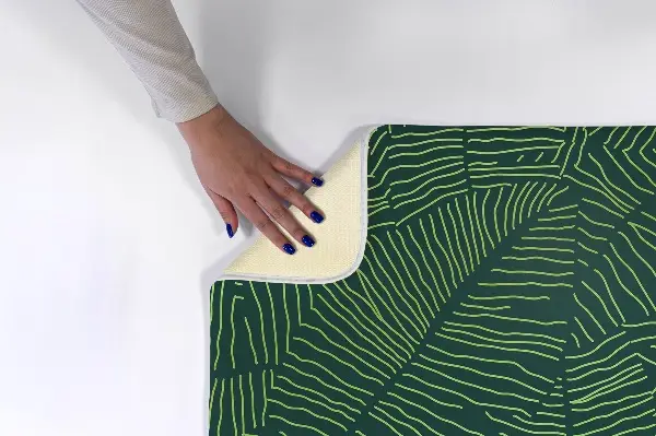 Matta Gröna blad med ett linjärt mönster