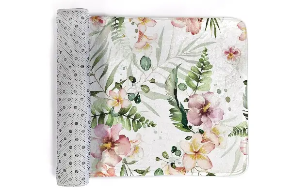 Matta Blomstermotiv med blad och blommor