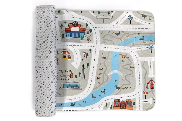Liten matta Gata stadsplan med flod
