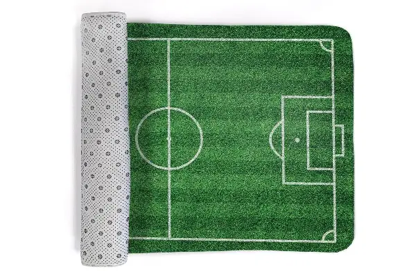 Liten matta Fotbollsplan med gräs
