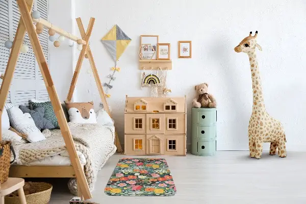 Liten matta Blommigt mönster