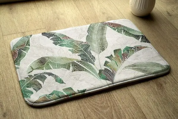 Liten matta Tropiska blad i gröna toner