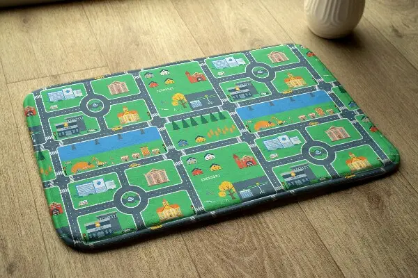 Liten matta Stad med vägar Gator