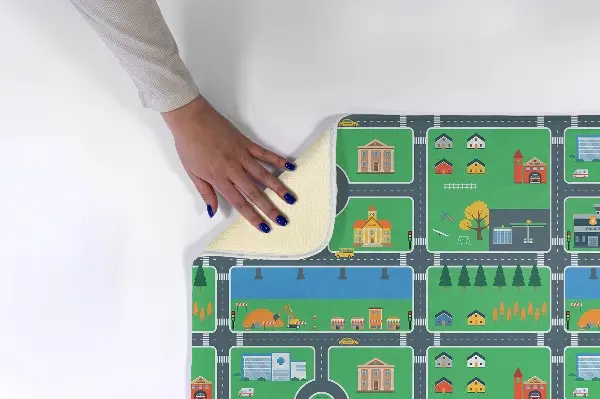 Liten matta Stad med vägar Gator
