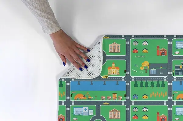 Liten matta Stad med vägar Gator