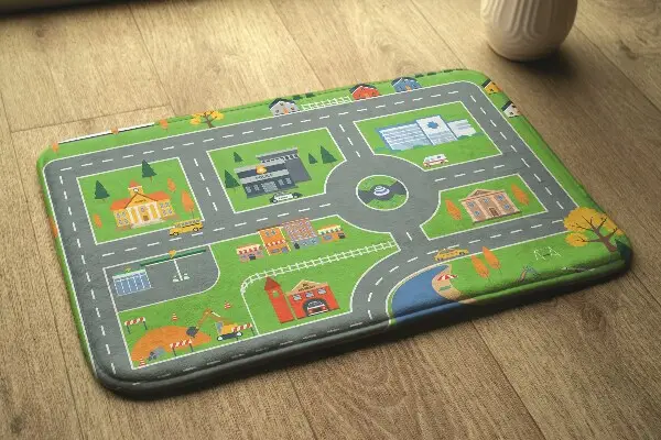 Liten matta Stad med vägar