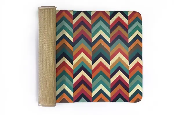 Liten matta Färgad sicksack i chevron-stil