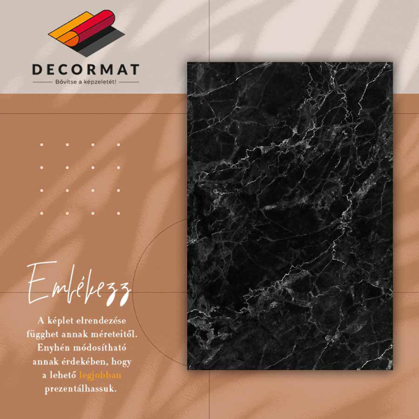 Vinylmatta Svart marmor