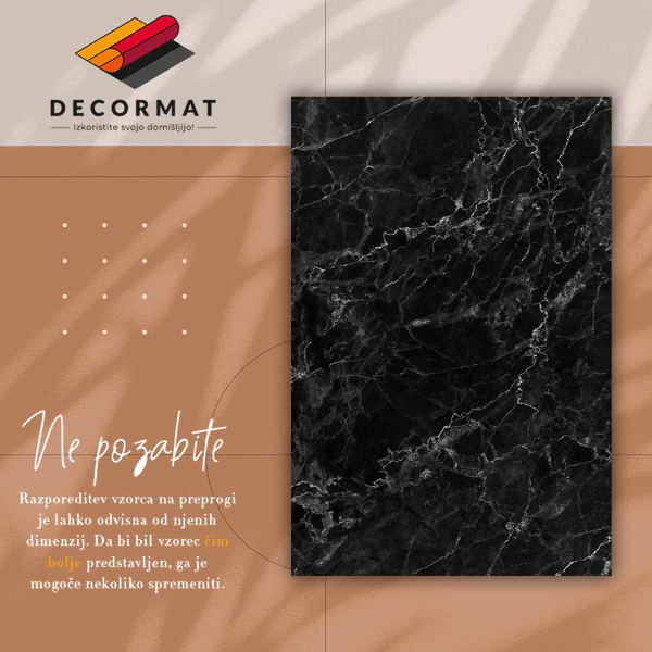 Vinylmatta Svart marmor