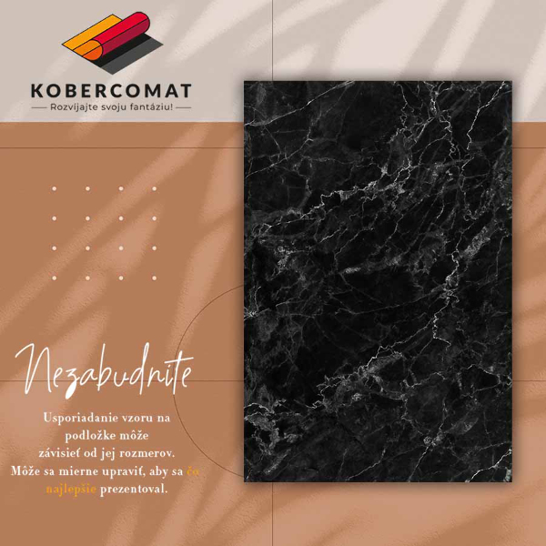 Vinylmatta Svart marmor