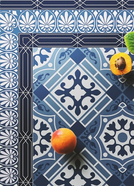 Vinylmatta Marinblå talavera