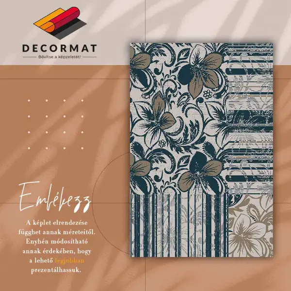 Vinylmatta Blommor och linjer