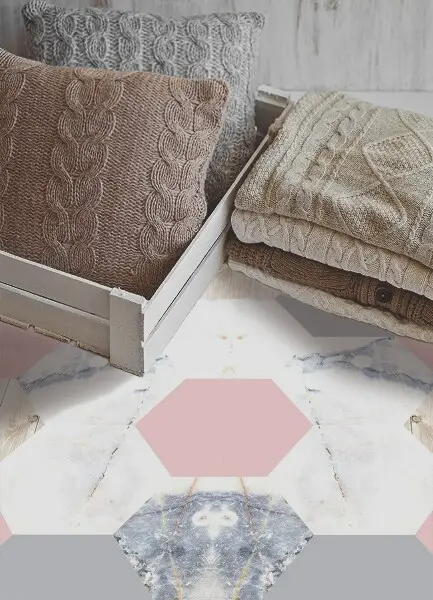 Vinylmatta Marmorkomehexagoner