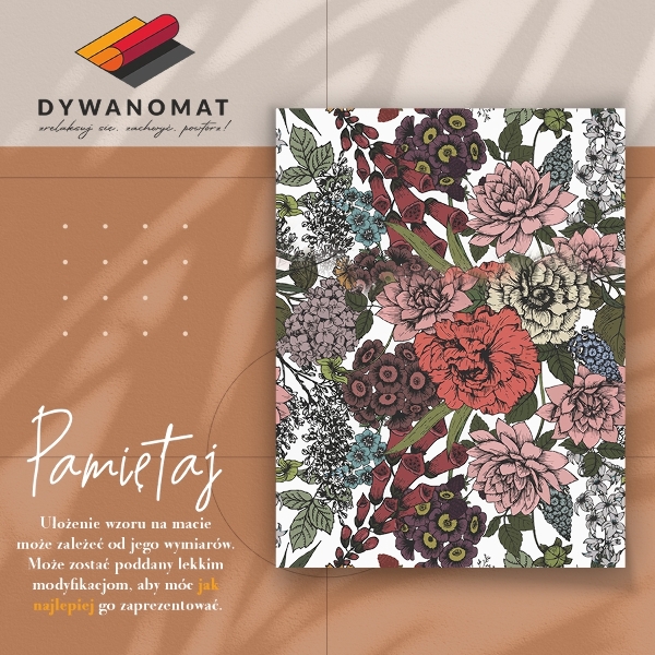 Vinylmatta Olika blommor