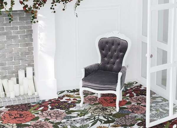 Vinylmatta Olika blommor