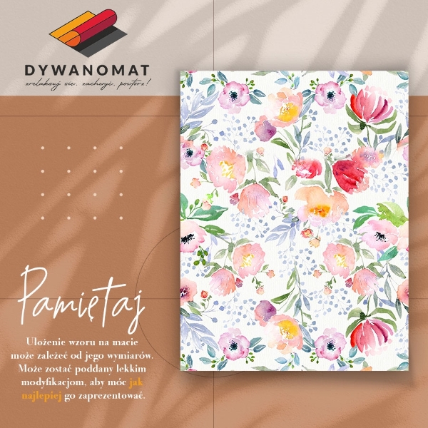 Vinylmatta Akvarellblommor