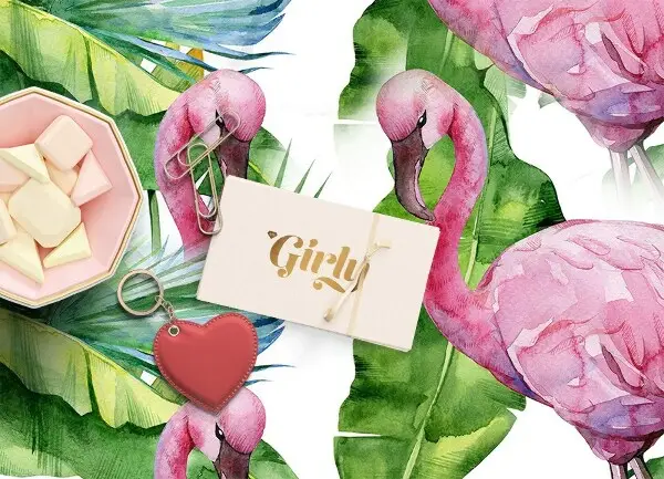Vinylmatta Flamingos