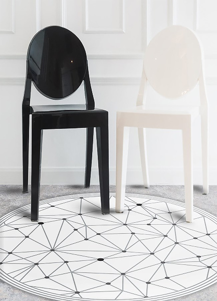 Rund pvc matta Geometriskt nät