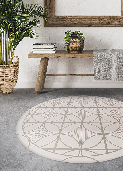 Rund vinylmatta Geometriska hjul