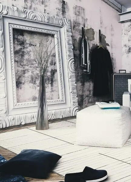 Vinylmatta Gamla vita brädor