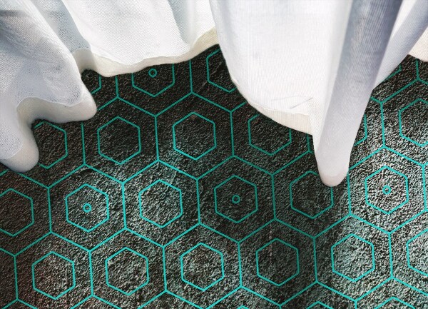 Vinylmatta Retro hexagoner