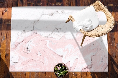 Balkongmatta Vit och rosa marmor