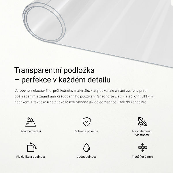 Mjukt glas för skrivbordet