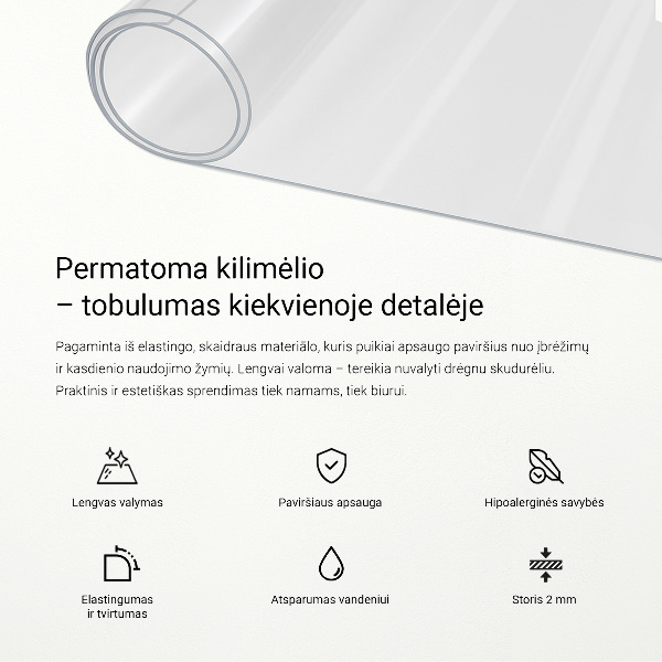 Mjukt glas för skrivbordet