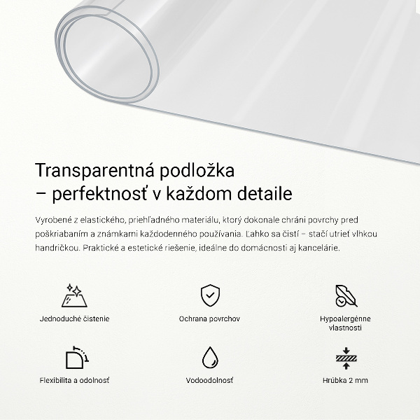 Mjukt glas för skrivbordet
