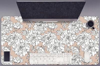 Stort skrivbordsunderlägg Konstnärliga blommor