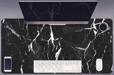 Stort skrivbordsunderlägg Svart marmor