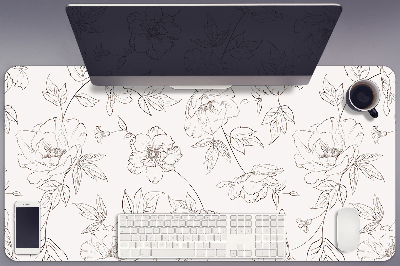 Skrivbordsmatta Skissade blommor