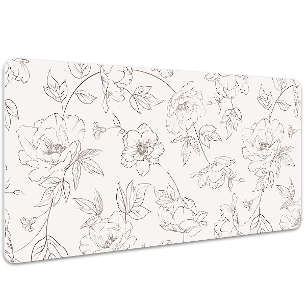 Skrivbordsmatta Skissade blommor