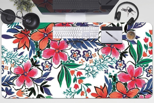 Skrivbordsmatta Färgglada blommor