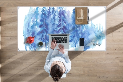 Skrivbordsmatta Vinterskogs akvarell