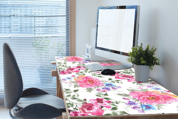 Stort skrivbordsunderlägg Rosa blommor