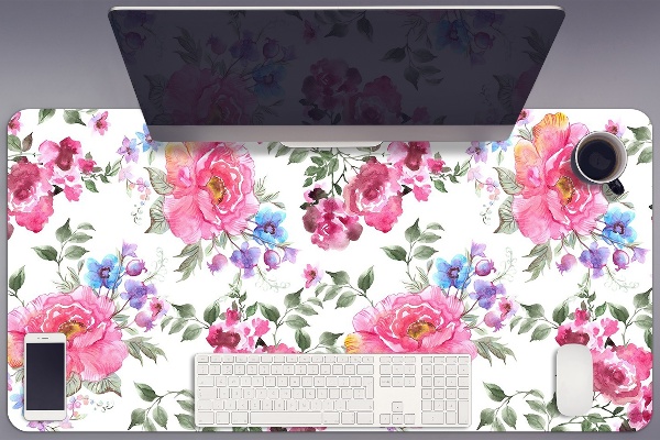 Stort skrivbordsunderlägg Rosa blommor