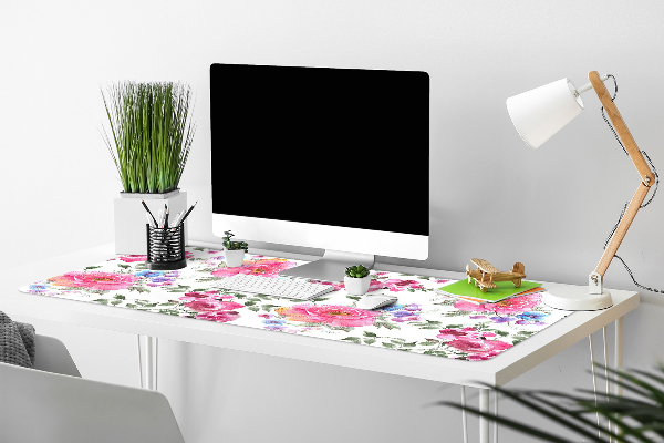 Stort skrivbordsunderlägg Rosa blommor