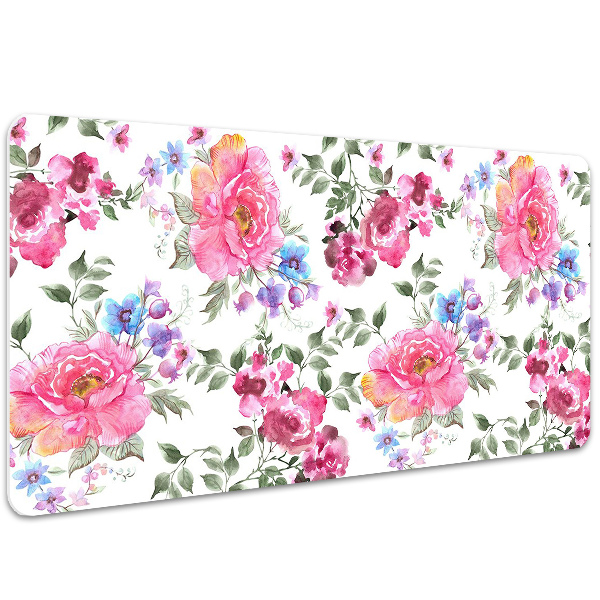 Stort skrivbordsunderlägg Rosa blommor