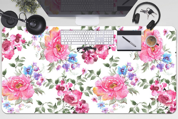 Stort skrivbordsunderlägg Rosa blommor