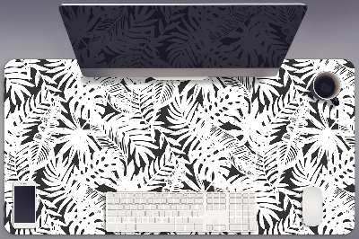 Skrivbordsunderlägg Svarta och vita blad