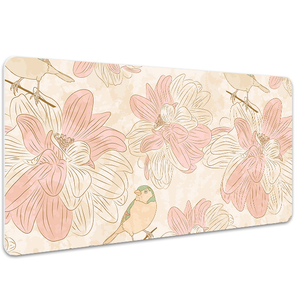 Skrivbordsunderlägg Beige fåglar