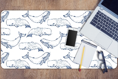 Skrivbordsunderlägg Blåvalar