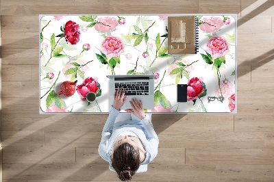 Skrivbordsunderlägg Röda blommor