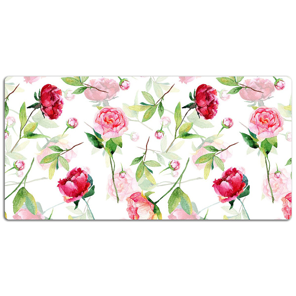 Skrivbordsunderlägg Röda blommor