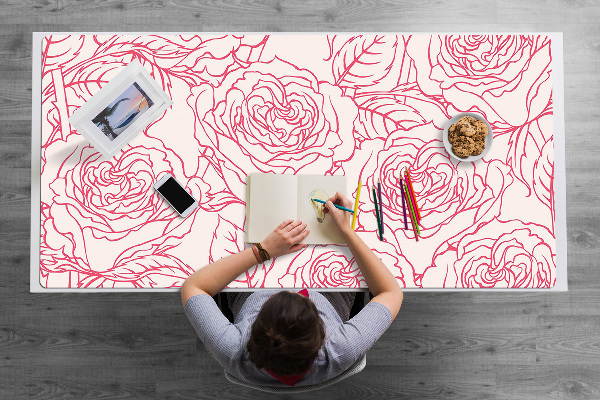 Skrivbordsunderlägg Rosor doodle