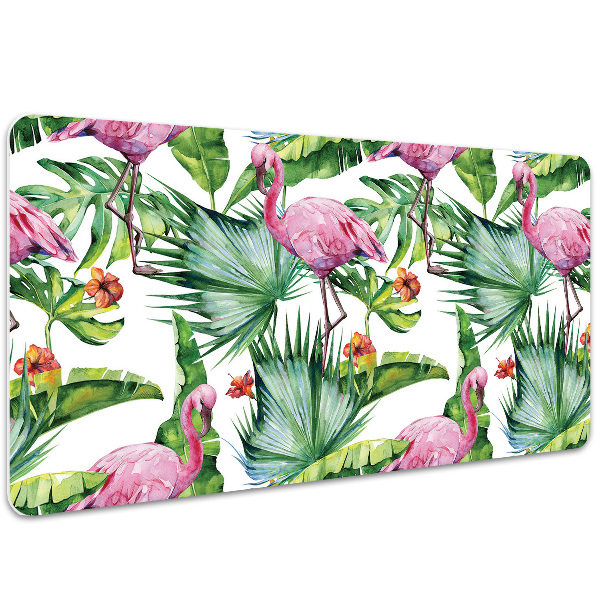 Skrivbordsunderlägg Löv och flamingos
