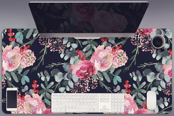 Skrivbordsunderlägg Blommor och löv
