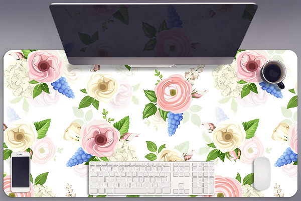 Skrivbordsmatta Ritade blommor